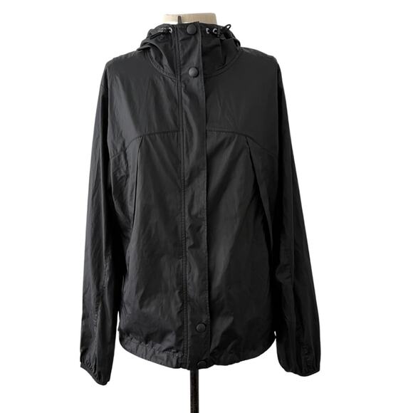 Lucy Lightweight Black Hooded Running Jacket Size S Wind-Resistant Activewear - Picture 1 of 4